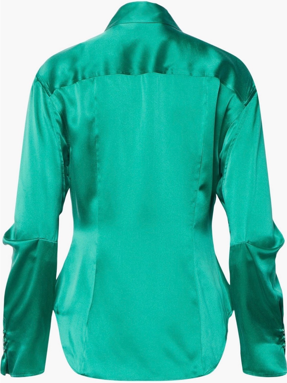 Equipment 100% Silk Emerald Green Slim Button-Up Shirt US10 NWOT - Picture 6 of 13